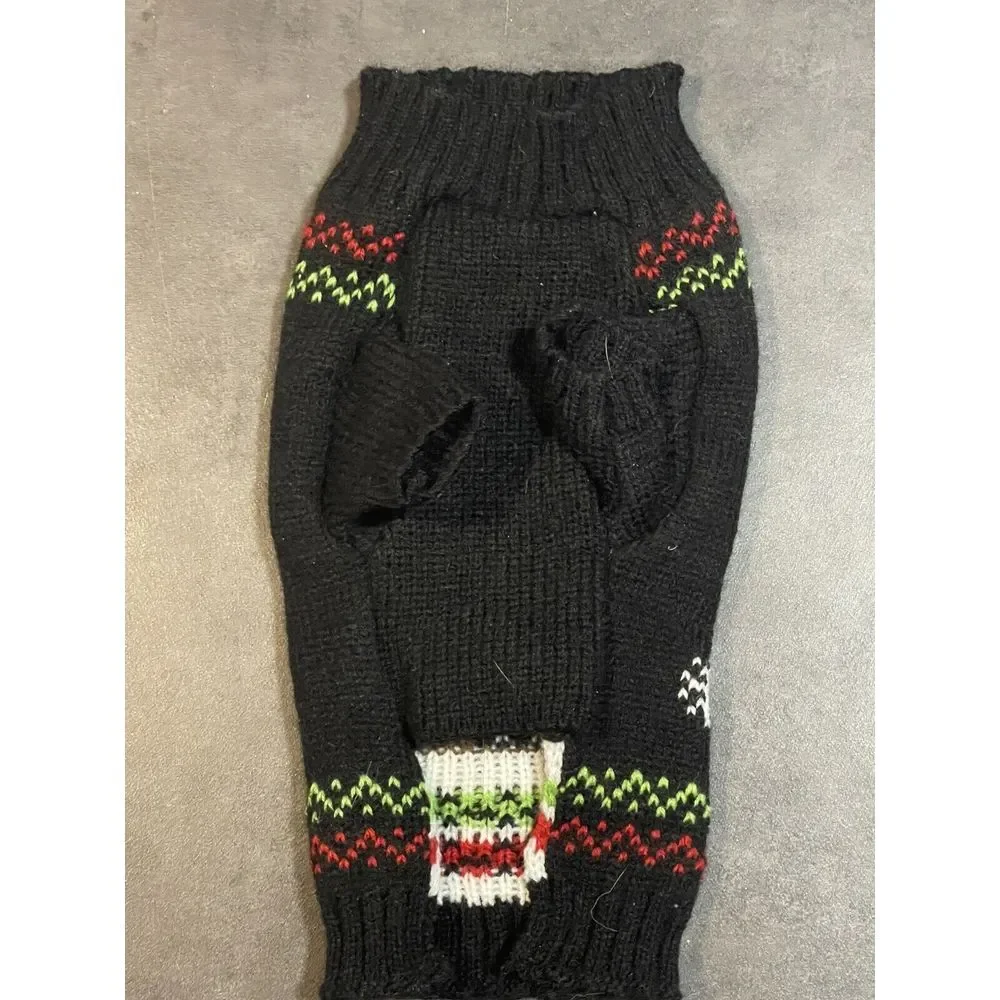Dog Sweater Christmas Winter Warm Clothes Outfit Puppy Coat Striped Knitted S-XS